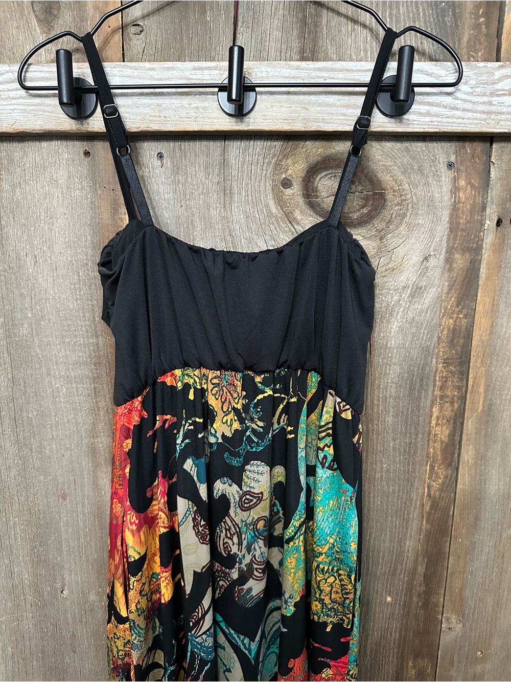 I jeans by Buffalo Floral Knot Maxi Sundress with Pockets Black Size Medium - Picture 7 of 17